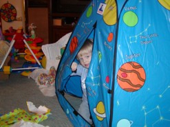 Xena in her tent